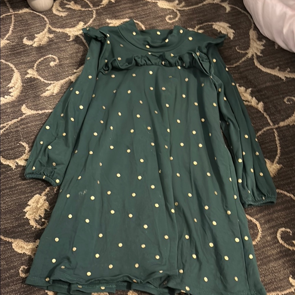 Mini boden girls Green Polka Dot Kids Dress